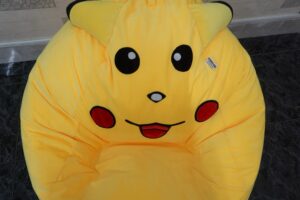 Ghế Lười Gấu Bông Hạt Xốp Pikachu Size M, vàng 5