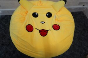 Ghế Lười Gấu Bông Hạt Xốp Pikachu Size M, vàng 6