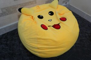 Ghế Lười Gấu Bông Hạt Xốp Pikachu Size M, vàng 7