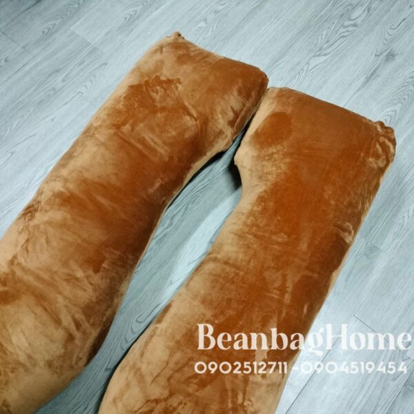 Gối bầu chữ U – nhung màu nâu Gối bầu chữ U goiluoi.com 4